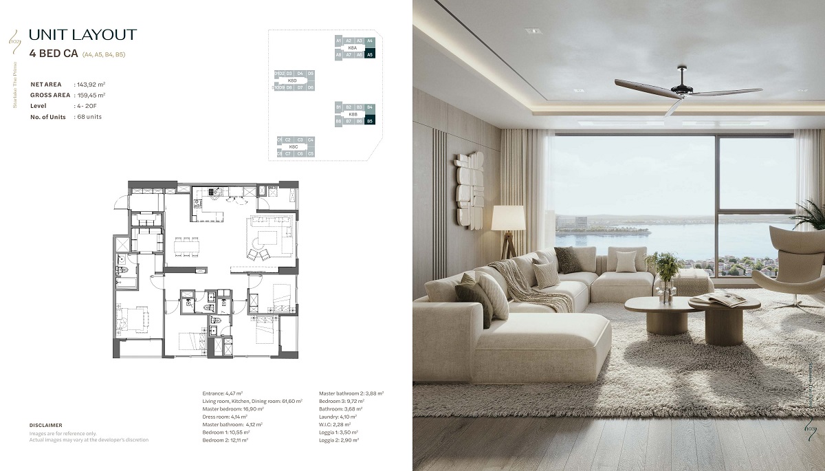 layout căn hộ 4 phòng ngủ the prime starlake